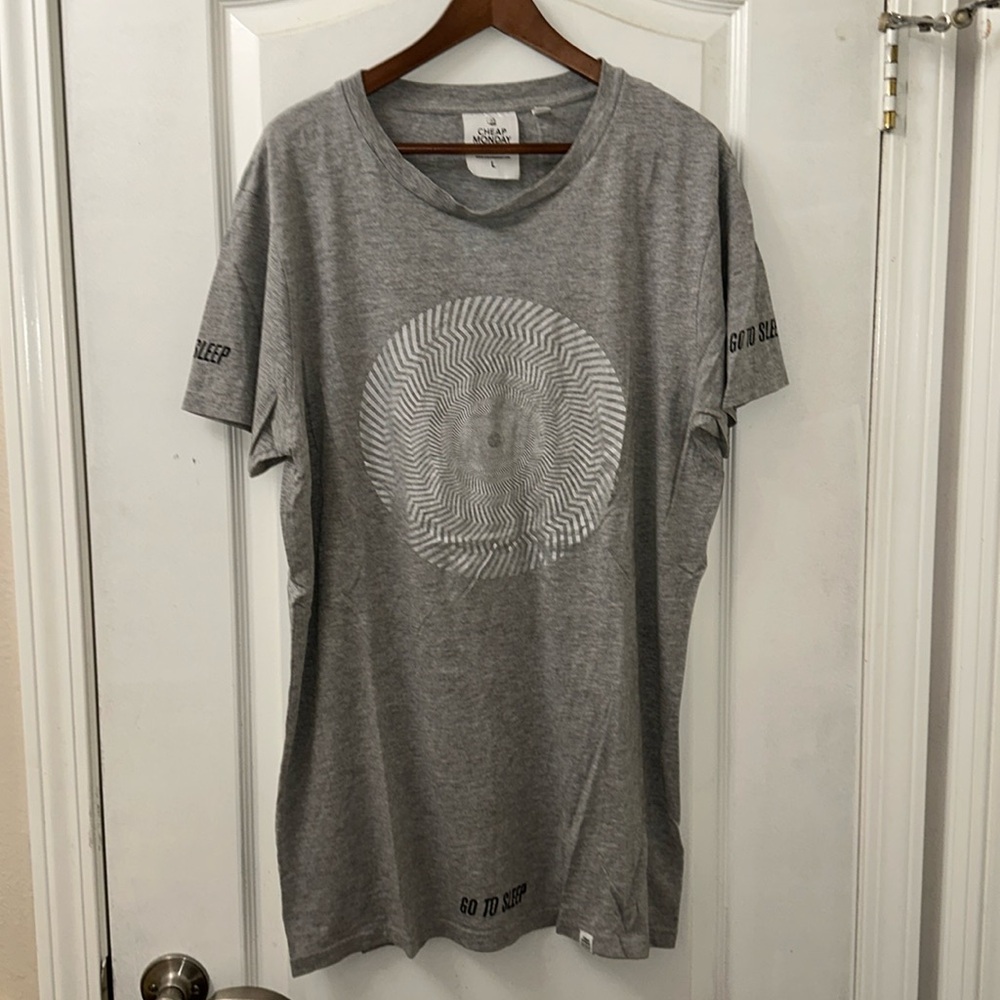 CHEAP MONDAY STOCKHOLM HYPNO WHEEL DRAGGED LONG LENGTH T-SHIRT